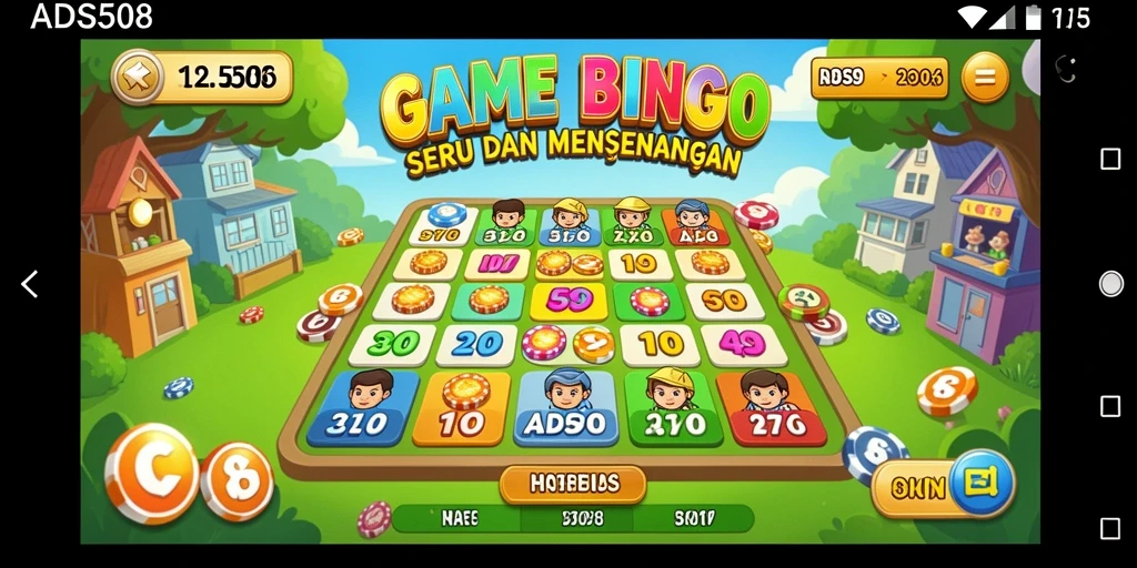 Tampilan permainan Bingo yang seru dan interaktif di ADS508.