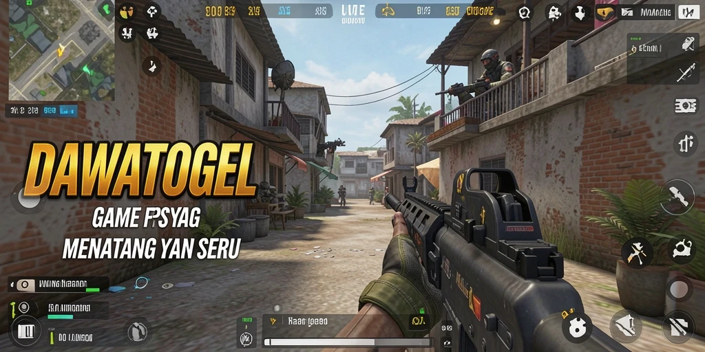 Tangkapan layar gameplay DAWATOGEL dengan aksi tembak-menembak yang mendebarkan.