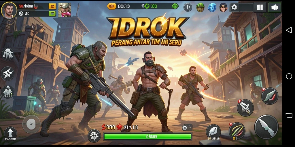 Tampilan gameplay seru di <strong>IDROK</strong>, aksi pertempuran yang mendebarkan.