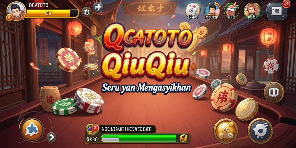 Screenshot utama OCATOTO yang menampilkan saat-saat mendebarkan dalam permainan QiuQiu.
