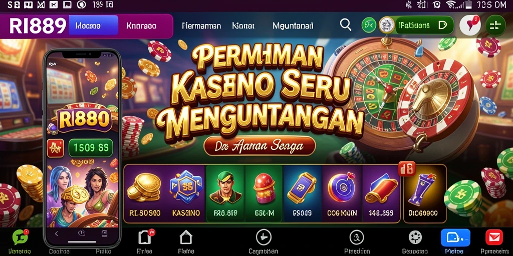 Tampilan gameplay kasino yang menarik di RI889.