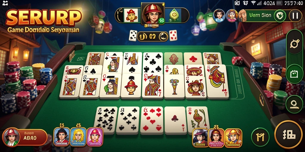 Screenshot gameplay SERURP menampilkan aksi seru permainan Domino.