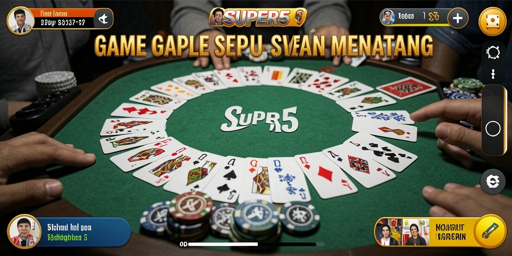 Tampilan menarik dari gameplay Gaple di SUPER5.